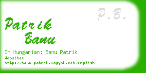 patrik banu business card